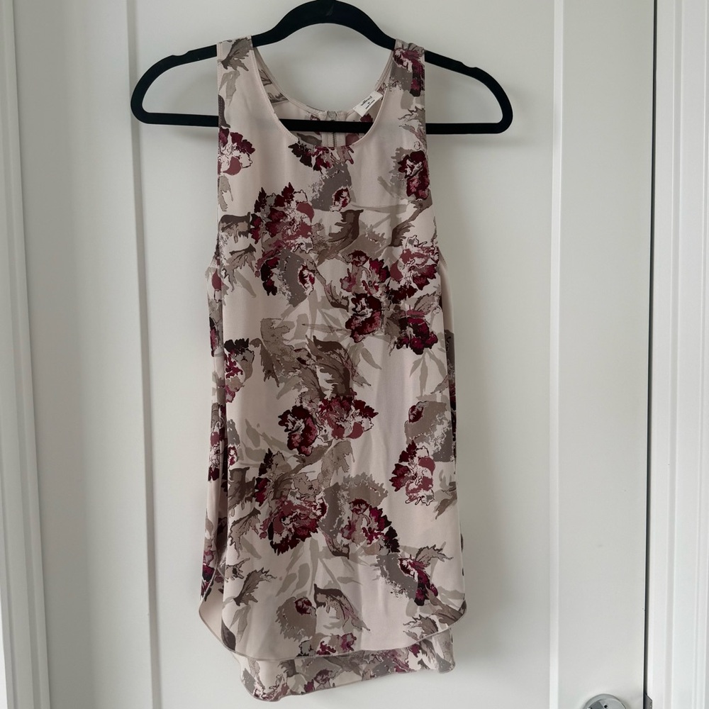 Wilfred Floral Top in Cream and Burgundy